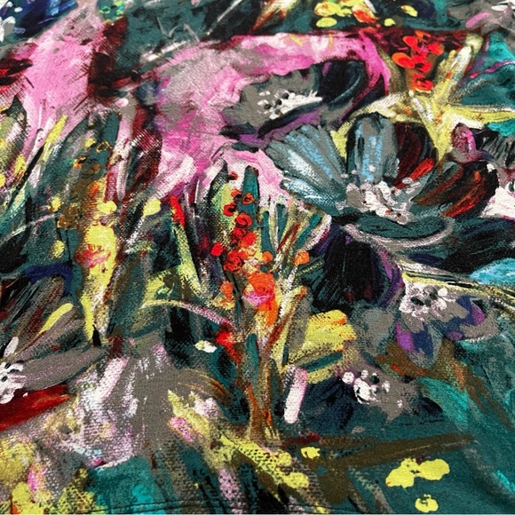 Cable & Gauge Artsy Art To Wear Stretchy Comfortable Top Women L - Picture 10 of 13